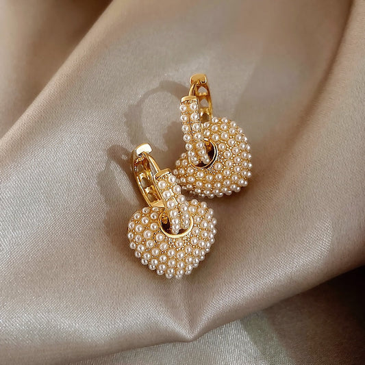 Heart Pearl Earrings