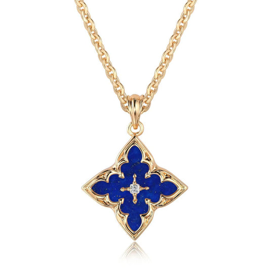 Brown Clover Pendant Necklace | Gold