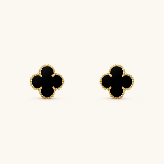 Clover Earrings Black